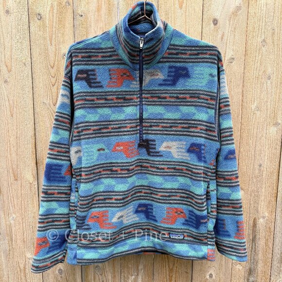 Patagonia Vintage Synchilla‎ Sweater Anatolia Bluesmoke Fleece Size Small - Picture 3 of 17